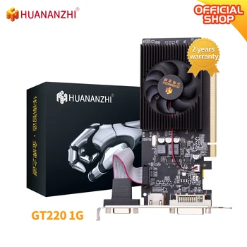 Видео карта HUANANZHI GT 220 1G 128-битова GDDR3 графична Карта, Съвместима с HDMI, VGA, DVI GPU