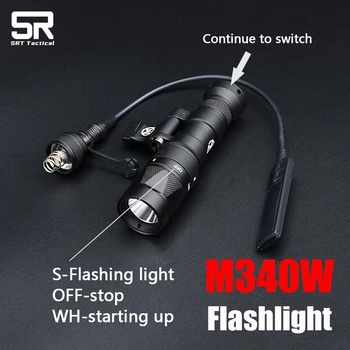 Оръжеен Фенерче WADSN M340W MINI Скаут Light Metal LED Обхват 510LM Светлинното Факел Тактически Ловен Фенер Fit Mlok Keymod Rail