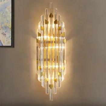 K9 Crystal LED монтиран на стената лампа Модерен светлина Луксозен стенен лампа Златни стенни лампи за Вътрешно осветление Интериор на стаята Хол Нощно шкафче за спалня