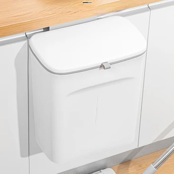 Кухненска кофа за боклук стенен монтаж в нов дом стил за съхранение на битови отпадъци в банята с капак