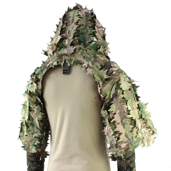 Тактически 3D маскировочный костюм снайперист, Страйкбольный камуфлаж, качулка усойница, маскировочный костюм за лов, CS Wargame, стрелба, Дышащее палто лазерно рязане