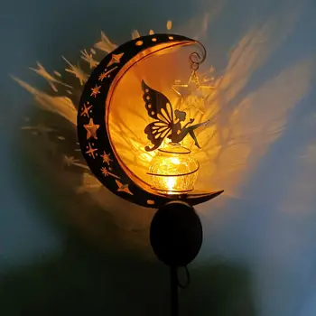 Креативна куха градинска лампа за косене на трева от ковано желязо, вграден озеленяване на градина, Подови слънчева лампа във вътрешния двор, външният декоративна лампа Топла