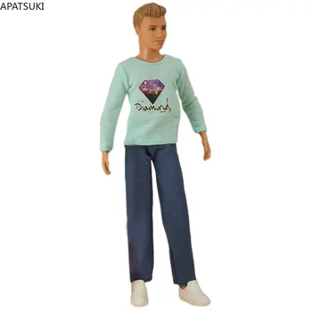 Blue Diamond 1/6 стоп-моушън дрехи за момче Кен, облекло за кукли, тениска и дълги панталони, панталони за момчета, Барби, аксесоари за Кен