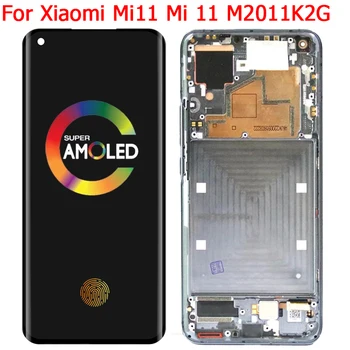 100% Оригинален За Xiaomi Mi 11 LCD дисплей с Рамка 6,81 