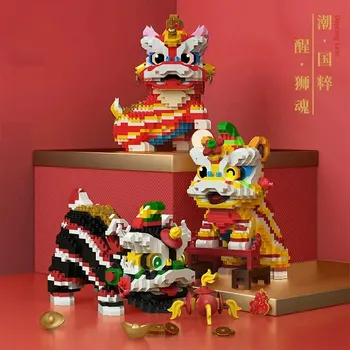 Китайски Стил Танцово Строителни Блокове Талисман Съберат Модел От Малки Частици Тухли Детски Играчки-Пъзели Творчески Подаръци За Нова Година