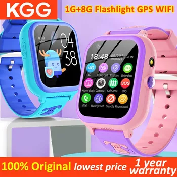 4G Детски телефон Smartwatch GPS WIFI СРЕЩА Местоположение 1G + 8G Дистанционно наблюдение Изтегляне на приложението SOS Тракер, Водоустойчив Детски смарт часовници