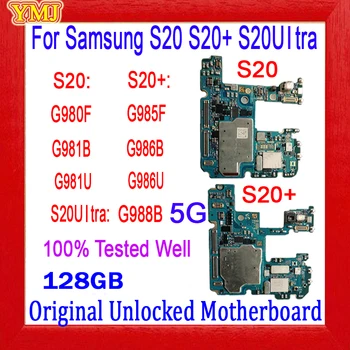 Безплатна Доставка на дънната Платка на Европейската Версия на Оригинала 4G За Samsung Galaxy S20 G980F S20Plus G985F дънна Платка 128 GB Протестированная Логическа Такса
