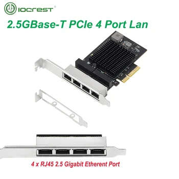 2,5 G/1 G 4 PCIe Порт RJ-45 Lan 10/100/1000/2500 Mbit/с Чип Realtek Четырехъядерная Сървър Мрежова карта 2,5 Gigabit Ethernet Жичен Игри мрежов адаптер