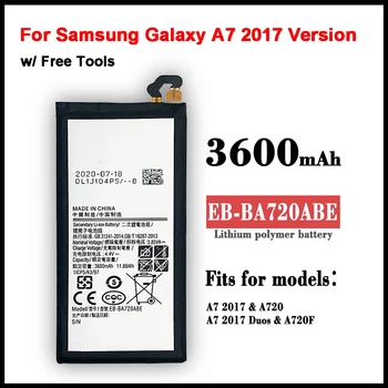 Преносимото Батерия EB-BA720ABE 3600 mah За Samsung Galaxy A7 2017 Версия SM-A720 A720 Акумулаторна Батерия за Телефон + Инструменти