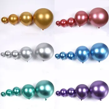 18-инчови хромирани метални латекс балони, лъскави Метални топки, надуваеми гелиевый балон, украса за сватба, рожден ден, парти, балони