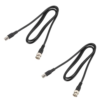 2 Щепсела BNC от мъжа към жената, удлинительный коаксиален линеен кабел за ВИДЕОНАБЛЮДЕНИЕ с дължина 3,3 фута, черен