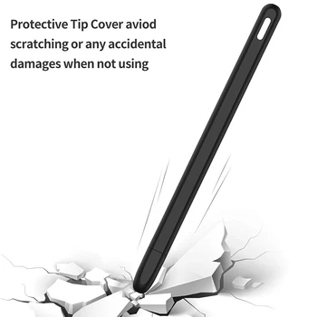 Tablet прес, стилус, защитен калъф за Apple Молив, 2 своята практика, преносим Мек силиконов молив случай, аксесоар за моливи, черен