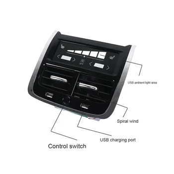 Почистване на задното Абитуриентски Дупки За Выхлопного на Въздуха Led Атмосфера Зареждане чрез USB за Volvo XC60 XC90 S60, V60 V90 2015-2021 на Кутията на Климатика