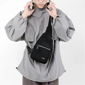 Нагрудная чанта Модерна нова однотонная найлон мъжки нагрудная чанта градинска ежедневни модерна чанта през рамо