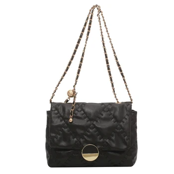 Ежедневни текстурная чанта 2023, нова мода, дамска чанта с веригата под формата на диамант, лесна чанта за през рамо в чужд стил