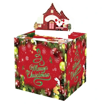 Коледна кутия за Смешни пари, подарък за Коледа, определени за спестовната банка с 30 прозрачни пакети, е перфектната изненада за деца и възрастни