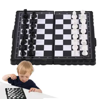 Магнитна дъска игра на шах Преносим модул за обучение комплект шах и Здрава и множество игра на шах Комплект за шах за вашето семейно парти