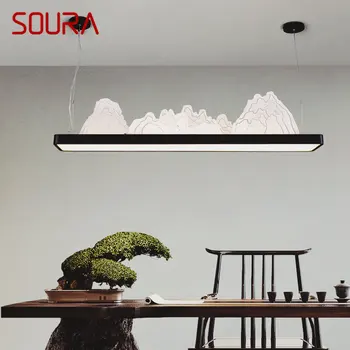 SOURA LED, 3 цвята, висящи лампи с гледката в китайски стил, висящи лампи и полилеи за чайната, интериор на трапезария