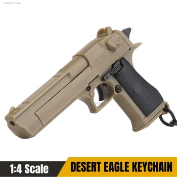 Desert Eagle-Ключодържател с Мини Пистолет от Пясък 1: 4 във Формата На Миниатюрен Пистолет, Ключодържател с Окачване Орнаменти, Подарък за Колекция от Модели на Армейски Фенове