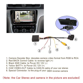Преобразувател на Сигнал RGB (RCA) AV CVBS Декодер Кутия за Адаптер за Фабрично Камера за Задно виждане Tiguan Golf 6 Passat CC