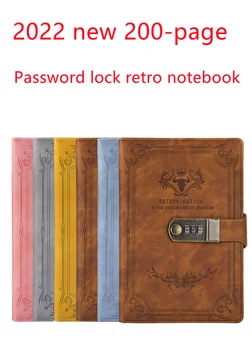 2022 новата версия на 200 страници A5 ретро книга на пароли с ключалка дневник сгъсти творчески ръчно книга ученическа тетрадка канцеларски материали подарък