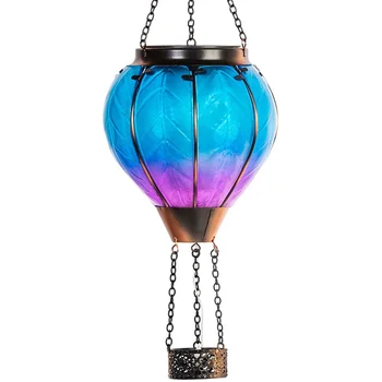 Артистичен и подарък слънчева светлина в балон с горещ въздух - Окачени led фенерче на слънчеви батерии, водоустойчив преносими декоративни елементи