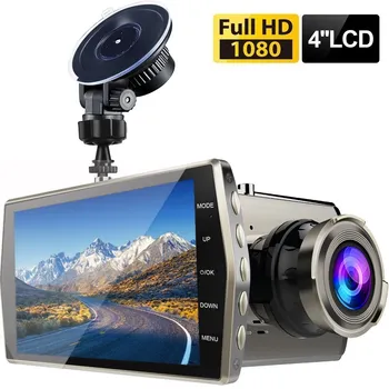 Автомобилен видеорекордер 4.0 Full HD 1080P Dvr Камера за кола Устройство Видеорекордер за нощно виждане Черна кутия Авторегистратор Паркинг монитор