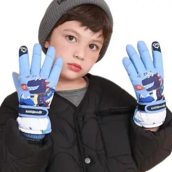 Детски зимни ръкавици, топли ски ръкавици за деца в студено време, детски ръкавици за ски и сноуборд, подходяща момчета и момичета на възраст от 6-12 години