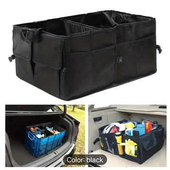 Органайзер за багажник на кола с голям капацитет, здрав сгъваем ръчен кутия за съхранение на товари, аксесоар за багажник на лек автомобил, suv