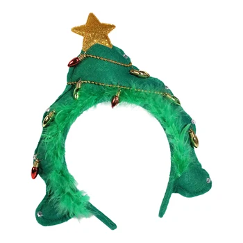 Множество Коледна превръзка на главата си, за да проверите за партита, аксесоари за коса със Златна Звезда, Подпори за фотосесия, сладък Празничен декор, Подарък кокошки, Зелено Дърво