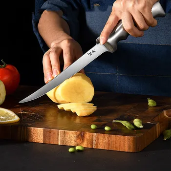 Германия Нож за рязане на риба от неръждаема стомана, Сегментен Нож за рязане на месо, Джобни ножове за рязане на месо, кухненски инструменти за готвене готвач