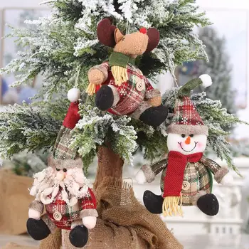 Честит Коледен Декор Кухня Плюшен Кукла Украса, Ръчно Изработени Коледно Дърво Украшение Снежен Човек Кукли Коледни Плюшени Играчки За Коледни Подаръци