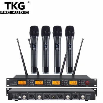 TKG UR-4000 UHF 640-690 Mhz 4 микрофон безжична 4-канален безжичен микрофон система